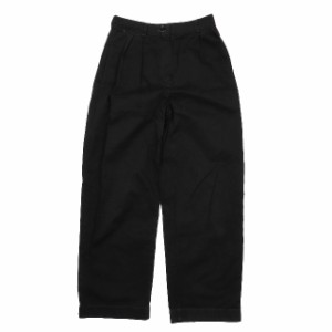 【中古】アクネ ストゥディオズ Acne Studios 2020年製 2タックパンツ ワイド コットン トラウザー ワイド 黒 ブラック 32 レディース 