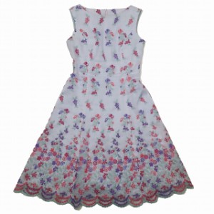 【中古】トッカ TOCCA ADORE DRESS アドーア ドレス ワンピース フラワー刺? ノースリーブ ひざ丈 ライラック系