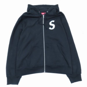 【中古】23AW シュプリーム SUPREME S Logo Zip Up Hooded Sweatshirt スウェット パーカー ジップアップ XL 黒