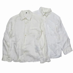 【中古】無印良品 良品計画 フレンチリネン シャツ トップス 長袖 7分袖 2点セット 白 ホワイト サイズS メンズ 