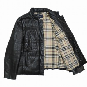 【中古】バーバリー ロンドン BURBERRY LONDON スペイン製 羊革  レザージャケット ブルゾン アウター 