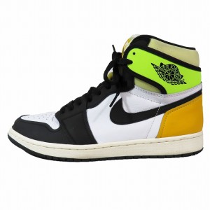 【中古】ナイキ NIKE エア ジョーダン 1 レトロ ハイ ホワイト/ブラック/ボルト 555088-118 AIR JORDAN 1 RETRO HIGH