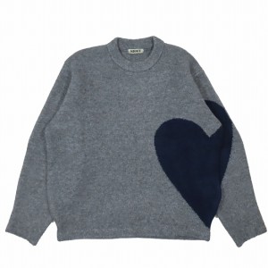 【中古】NKNIT ンニット patten KNIT ハートパターン ニットセーター プルオーバー トップス グレー サイズ0 