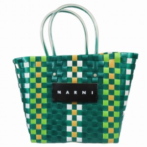 【中古】マルニ MARNI ピクニックバッグ トート ハンドバッグ 編み込み カバン グリーン/5 レディース