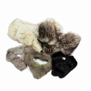 美品 SAGA FOX】 高級リアルファー ショール 襟巻き 刺繍 花柄