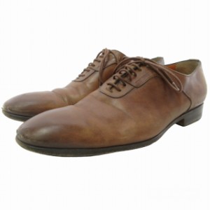 【中古】サントーニ SANTONI ドレス シューズ ビジネス レザー シューズ 内羽根 茶色 ブラウン 7 約27?p IBO40