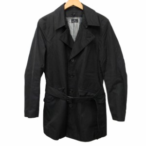 【中古】ポールスミス PAUL SMITH ライナー付 トレンチコート ジャケット ベルト付き 黒 ブラック M 0722 STK メンズ