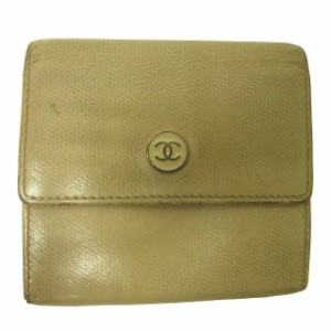 【中古】シャネル CHANEL 3つ折り財布 ウォレット 小銭入れ コインケース ココマーク金具 レザー イタリア製 ■WY