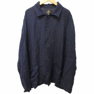 【中古】ニードルス ニードルズ Needles NS192 L/S CABANA SHIRT カバナシャツ ジャケット 千鳥格子柄 総柄 L