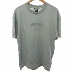 【中古】ナイキ NIKE JUST DO IT. Tシャツ カットソー 半袖 グレー系 M 1114 