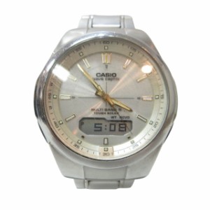 【中古】カシオ CASIO WVA-M600 腕時計 ソーラー 電波時計 白文字盤 1214 動作品 ■GY11 メンズ