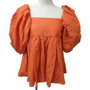 【中古】未使用品 マイラン MYLAN タグ付 22SS 2Way Sleeve Blouse リネン ブラウス シャツ ギャザー F STK