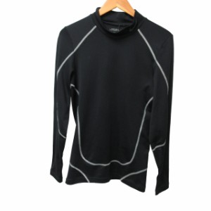 【中古】ナイキゴルフ NIKE GOLF アンダーTシャツ カットソー スポーツシャツ ハイネック ロゴプリント ブラック 黒 M