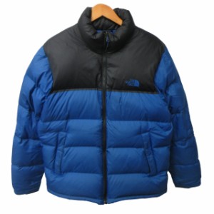 【中古】ザノースフェイス THE NORTH FACE ヌプシ ダウンジャケット 中綿ジャケット ロゴ刺? ND51500Z 青 Mサイズ