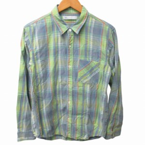 【中古】ロンハーマン Ron Herman チェックシャツ カジュアルシャツ 長袖 緑系 グリーン Sサイズ 0223 メンズ