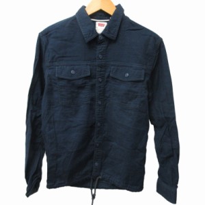 【中古】リーバイス Levi's シャツブルゾン ジャケット 長袖 紺 ネイビー Sサイズ ■GY31