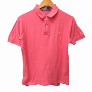 【中古】ポロ バイ ラルフローレン Polo by Ralph Lauren ポロシャツ カットソー ロゴ刺? 半袖 ピンク M ■GY31