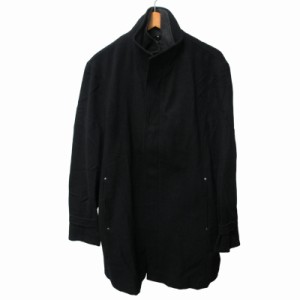 【中古】ザ・スーツカンパニー THE SUIT COMPANY ステンカラーコート ジャケット カシミヤ混 黒 ブラック L ■GY31