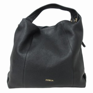 【中古】フルラ FURLA レザーハンドバッグ トートバッグ 手提げバッグ ゴールド金具 黒 ブラック 0415 IBO50