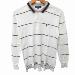 【中古】ポロ バイ ラルフローレン Polo by Ralph Lauren キッズ ポロシャツ カットソー 長袖 白 160?p IBO50