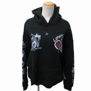 【中古】BOWWOW バウワウ CADY HOODIE プリントパーカー フーディー BW1902-CH 長袖 黒 ブラック Lサイズ