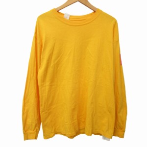 【中古】ミスターハリウッド 近年モデル エヌハリ Tシャツ カットソー 長袖 袖パッチ イエロー 黄色 38 約M