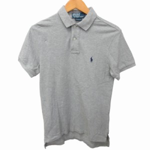 【中古】ポロ バイ ラルフローレン Polo by Ralph Lauren 美品 ポロシャツ カットソー 半袖 グレー S ■GY14 