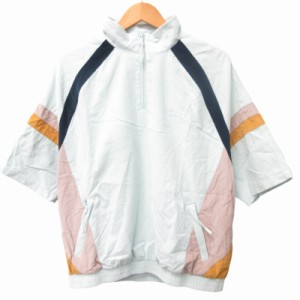 【中古】キスニューヨークシティ KITH NYC 希少 22SS コーデュロイハーフジップブルゾン 半袖 ブルー系 約L-XL