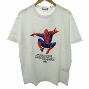【中古】未使用品 KITH NYC ×スパイダーマン コラボ タグ付き 22年製 プリントTシャツ カットソー 半袖 白 L