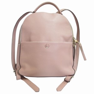 【中古】ケイトスペード KATE SPADE リュックサック バックパック デイパック レザー ロゴ PXRUA246 ピンク ■GY14