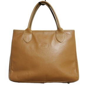 【中古】ロンシャン LONGCHAMP ヴィンテージ レザーハンドバッグ トートバッグ ロゴ 茶 ブラウン系 ■GY14 レディース