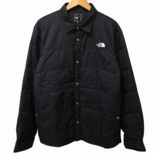 【中古】ザノースフェイス 美品 メドウウォームシャツ 中綿ジャケット ブルゾン ワンポイントロゴ 黒 XLサイズ NY32231