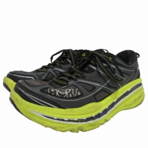 【中古】ホカオネオネ HOKA ONE ONE ランニングシューズ スニーカー F10015D 黒 黄 ブラック イエロー 25.5?p STK