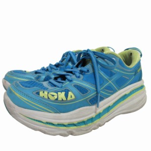 【中古】ホカオネオネ HOKA ONE ONE ランニングシューズ スニーカー F10015D 青 黄 ブルー イエロー 25?p 0514 STK