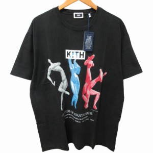 【中古】未使用品 キスニューヨークシティ KITH NYC タグ付 22年製 AVANTE-GARDE VINTAGE Tシャツ カットソー 黒 L