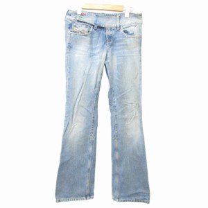 【中古】ディーゼル DIESEL デニムパンツ ジーンズ ブーツカット フレア ウォッシュ加工 ライトブルー W26