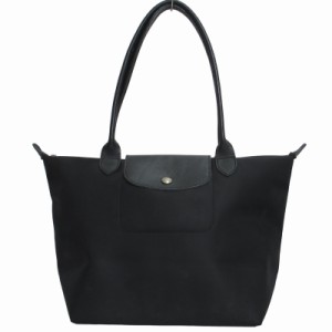 【中古】ロンシャン LONGCHAMP DEPOSE トートバッグ ハンドバッグ 手持ち ナイロン×レザー 黒 ブラック 0518 IBO52