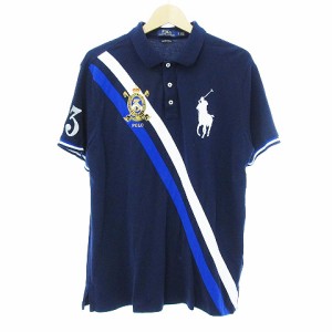 【中古】ポロ ラルフローレン POLO RALPH LAUREN 美品 ポロシャツ 半袖 ビッグポニー ネイビー 紺 LG メンズ