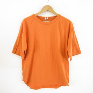 【中古】ワラワラスポーツ WALLA WALLA SPORT カットソー Tシャツ 七分袖 オレンジ *T893 レディース