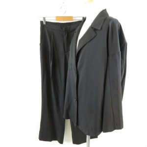 【中古】グレイル GRL セットアップ シャツジャケット ロングパンツ 長袖 黒 *A145 レディース
