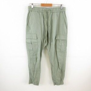 【中古】ジェイクルー J.CREW カーゴパンツ ジョガー ロング リネン混 カーキ 緑 M *T993 メンズ