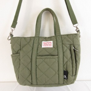 【中古】ルートート rootote ハンドバッグ ショルダー 2WAY キルティング カーキ 緑 *A336 レディース