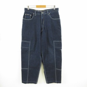 【中古】Kani Jeans ペインターパンツ デニム ジーンズ ロング ワイド 紺 34 *T352 メンズ