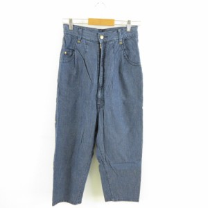 【中古】メルシーボークー mercibeaucoup デニムパンツ ロング サルエル 紺 0 *A196 レディース