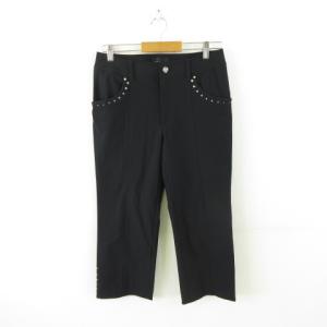 バレンザ パンツ 44 レディース 美品 黒 ラインストーン VALENZA