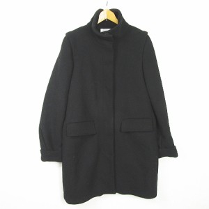 【中古】ザラ トラファルック ZARA Trafaluc コート スタンドカラー ロング丈 ウール S ブラック 1255/002