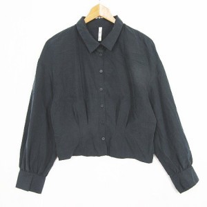 【中古】ザラ ZARA TRF COLLECTION ブラウス 長袖 光沢 S ダークグレー 8363/021 af2261 レディース