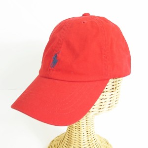 【中古】ポロ ラルフローレン POLO RALPH LAUREN ベースボールキャップ 56cm レッド 国内正規品 2sa5345 