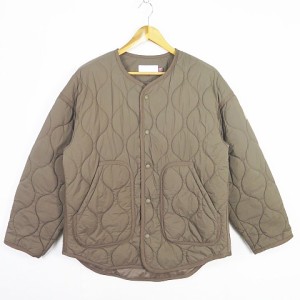 【中古】ワイルドシングス WILDTHINGS ノーカラー キルティッド ジャケット NO COLLAR QUILTED JACKET M トープ WTW21210SK 