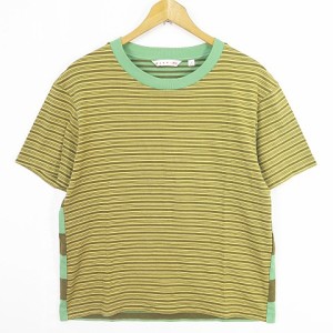 【中古】ユニクロ UNIQLO MARNI 半袖 Tシャツ ボーダー XS ブラウン系/グリーン系 2sa5525 メンズ